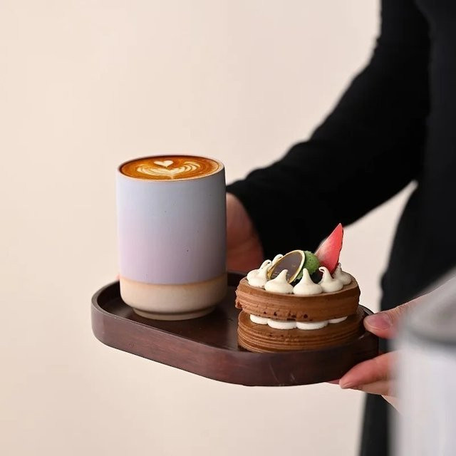 Keramiktasse im japanischen Vintage-Stil mit Farbverlauf in Grün und Multicolour, 220 ml - Bild 1