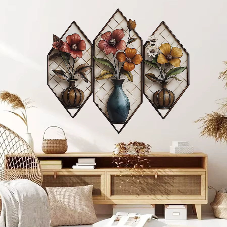 BRUP Selbstklebender Wandaufkleber mit realistischer Vasen-Wandmalerei zur Dekoration für Wohnzimmer und Schlafzimmer - Bild 2