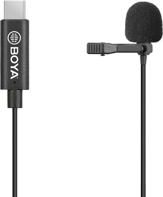 Boya Walimex Pro M3 Lavaliermikrofon mit USB-C, Lightning und 3,5 mm Klinke in Schwarz - Bild 1