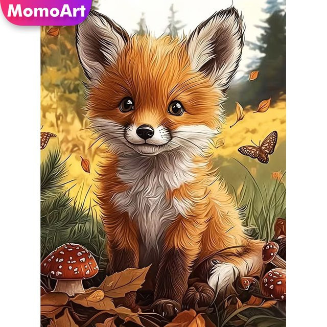 Momoart Diamant-Stickerei Fuchs Tier, DIY Malerei, Bastelbedarf - Bild 1