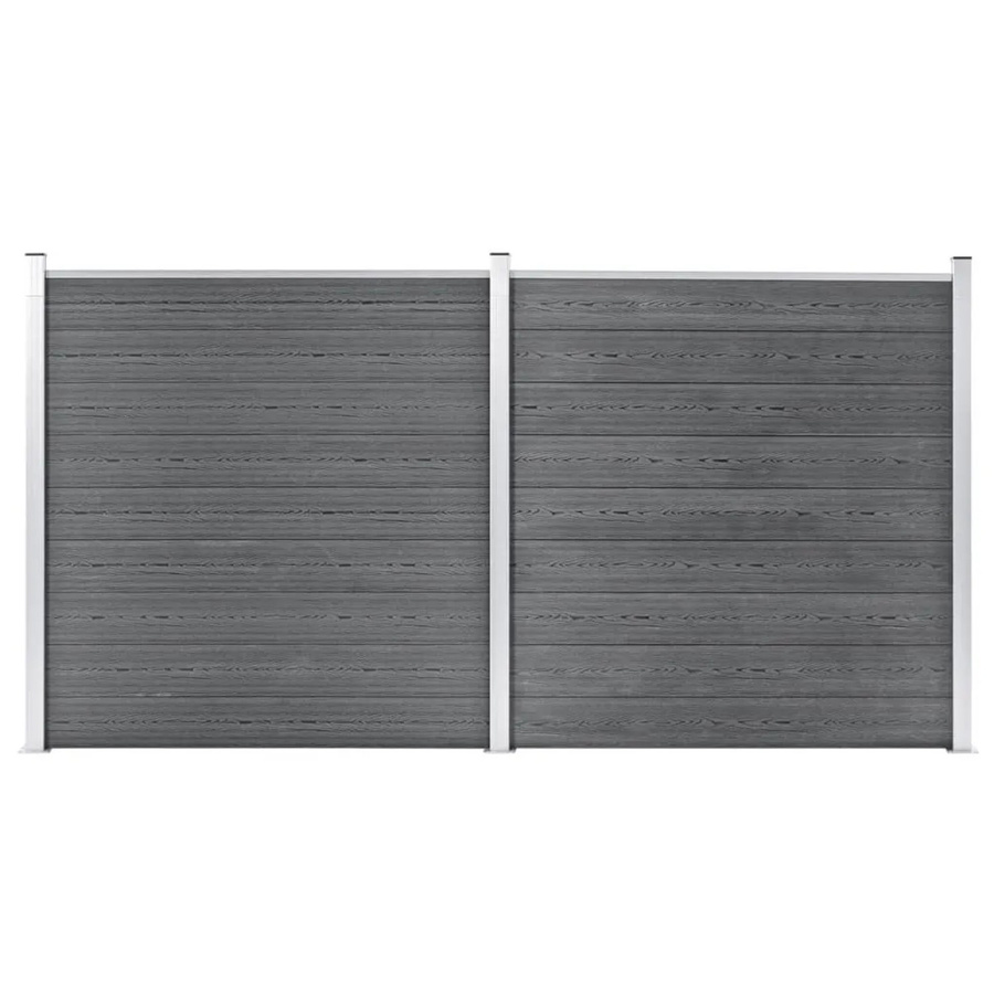 vidaXL Gartenzaun aus WPC in Grau, B/H: 353 x 186 cm - Bild 2