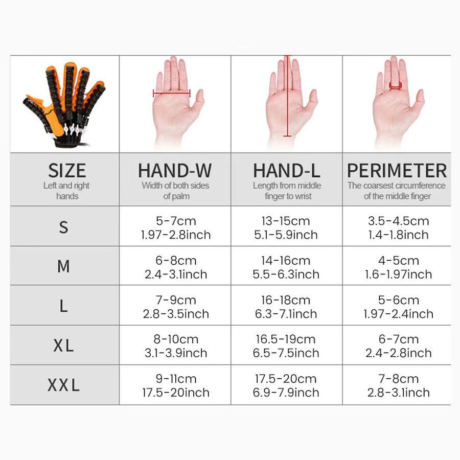 SALORIE Handrehabilitationsgerät Hand- und Fingerroboterhandschuhe für Schlaganfall und Hemiplegie in Schwarz und Silber - Bild 2