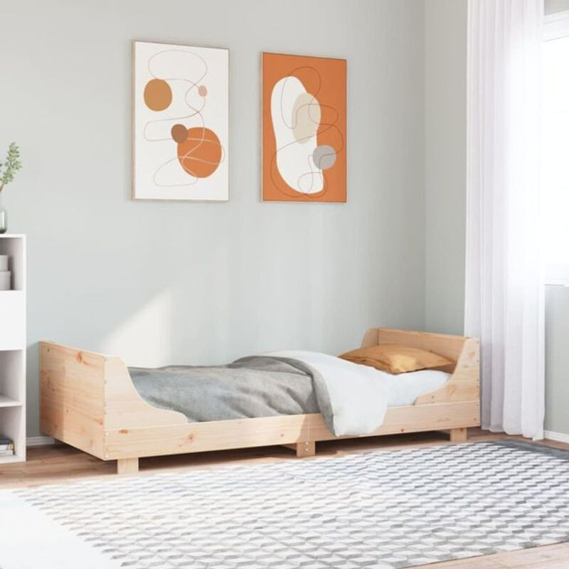 Massivholzbett Vidaxl aus Kiefernholz in Braun, Design: Modern, Landhaus oder Skandinavisch, B/T/H: 90 x 200 cm - Bild 1