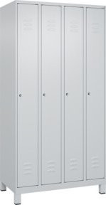 C+P Spind Classic PLUS Garderobenschrank mit 4 Abteilen, Grau, H x B x T: 195 x 100 x 50 cm - Bild 1