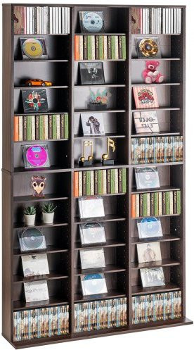 VEVOR Media Storage Cabinet für CDs und DVDs in Espresso Braun mit verstellbaren Fächern für bis zu 1080 CDs - Bild 1