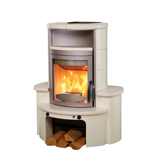 Hark Avenso GT ECOplus Kaminofen mit Ofenkacheln in Cremeweiß, 6 kW mit Automatik - Bild 3