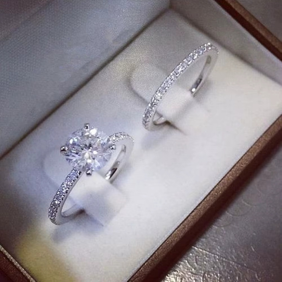 Huitan Schmuck-Set Ringe, Silber, Zirkonia, Damen - Bild 1