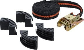 BGS Do it yourself Knarren-Spannband Schwarz mit 4 Schutzbacken, Breite: 25 mm, Länge: 5 m - Bild 1