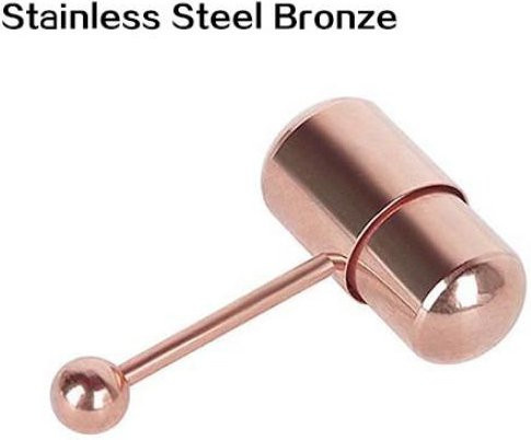 HaoYunLai Ohrstecker Edelstahl, Roségold, Hammerform, Unisex - Bild 1