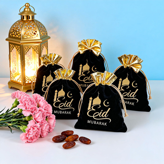 5 Stück Eid Mubarak Geschenktüten für Kinder und Familie zum Ramadan Kareem - Bild 1
