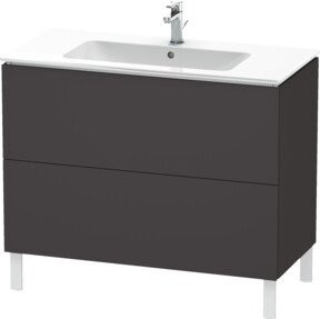 Duravit Waschtischunterschrank L-Cube in Graphit Matt mit 2 Auszügen, stehend, B: 102 cm, T: 48,1 cm, H: 70,4 cm - Bild 1