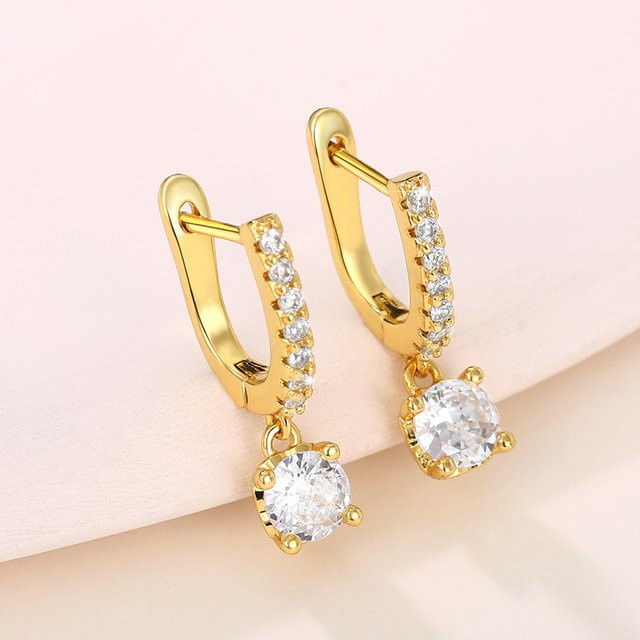 Huitan Ohrringe, Zirkonia, Gold, Damen - Bild 1
