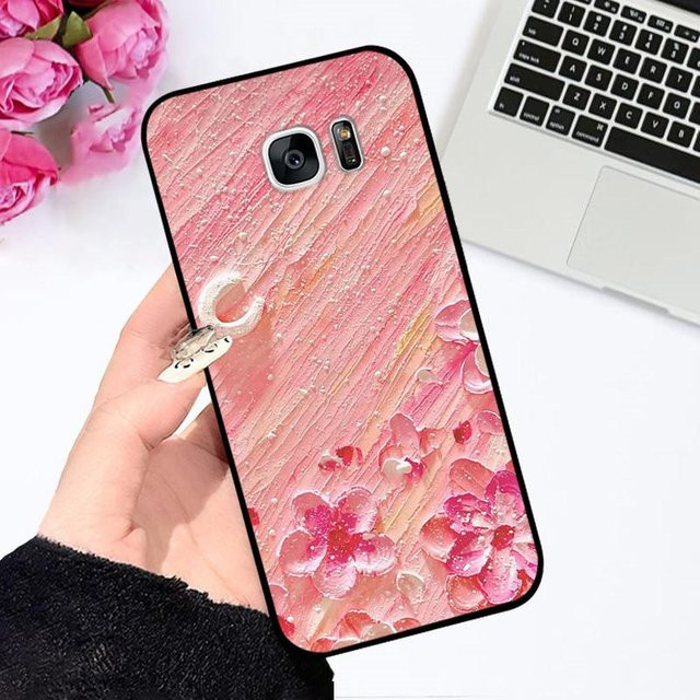 Niedliche Astronaut Silikonhülle aus weichem TPU für Samsung Galaxy S7 Edge, S7 und S6 Edge in Pink - Bild 1