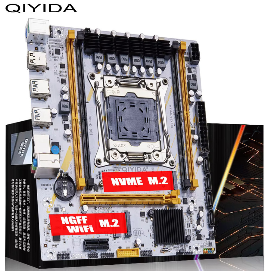 QIYIDA X99 Motherboard-Set mit Intel Xeon E5 2670 V3 CPU, 8GB DDR4 RAM, M-ATX Formfaktor und NVME M.2 Unterstützung - Bild 2
