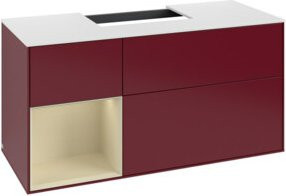 V&B Waschtischunterschrank Finion in Grau lackiert mit Regal links, Breite: 120 cm, Tiefe: 50,1 cm, Höhe: 50,1 cm - Bild 1
