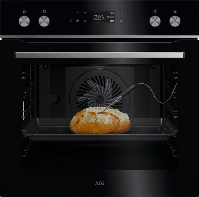 AEG Einbau Elektroherd OE7P621AB in Schwarz mit 71 l Volumen, Heißluftgrill, Pyrolyse-Selbstreinigung und App-Steuerung, Breite: 59,5 cm - Bild 1