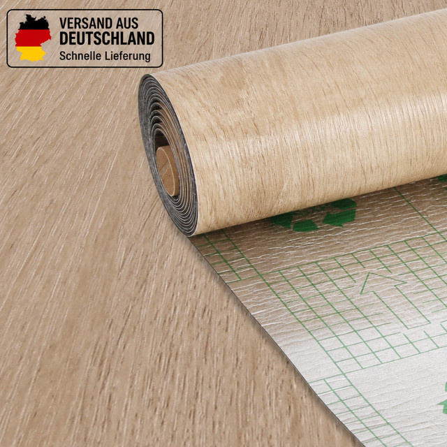 Selbstklebende Vinylfolie in Eichenbraun mit Holzmaserungseffekt für Möbel und Wände, Breite: 40 cm, Länge: 3 m - Bild 1