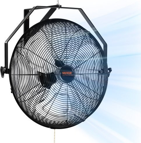 VEVOR Wandventilator in Schwarz mit 3 Geschwindigkeiten und 4150 CFM, wasserfester Metall-Ventilator für gewerbliche und private Nutzung, Durchmesser: 57 cm - Bild 1