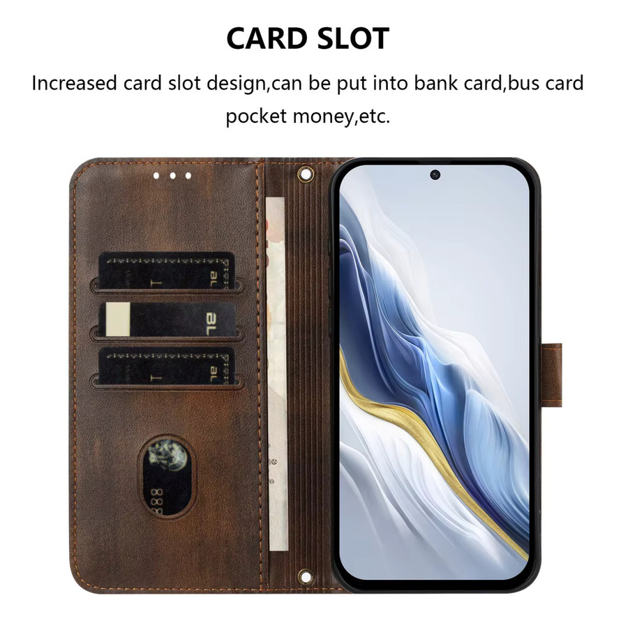 Magnetisches Leder Flip-Wallet-Etui für Xiaomi Redmi Note 15 Pro Plus 14 Pro Plus 14s in Grau und Braun - Bild 2