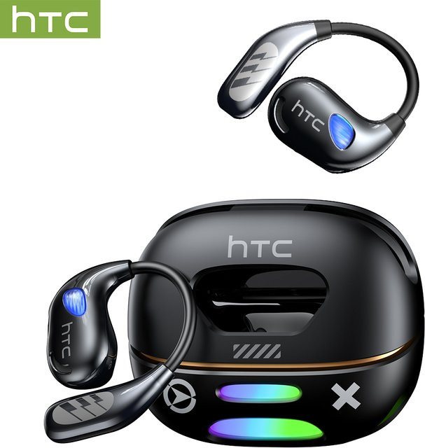 HTC Kabellose Open-Back-Kopfhörer mit Bluetooth V6.0, KI-Sprachübersetzer für 150 Sprachen und 30 Stunden Akkulaufzeit in Schwarz und Grau - Bild 1