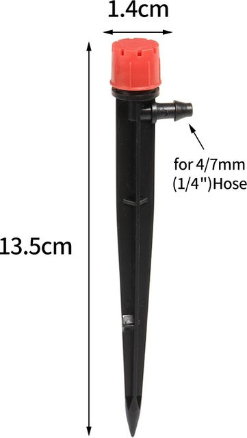 10 Stück einstellbare Garten Spike Sprinkler für Mikro-Bewässerungssysteme, schwarze Tropfbewässerung mit Flow-Control für 4/7mm und 1/4 Zoll Schläuche - Bild 1