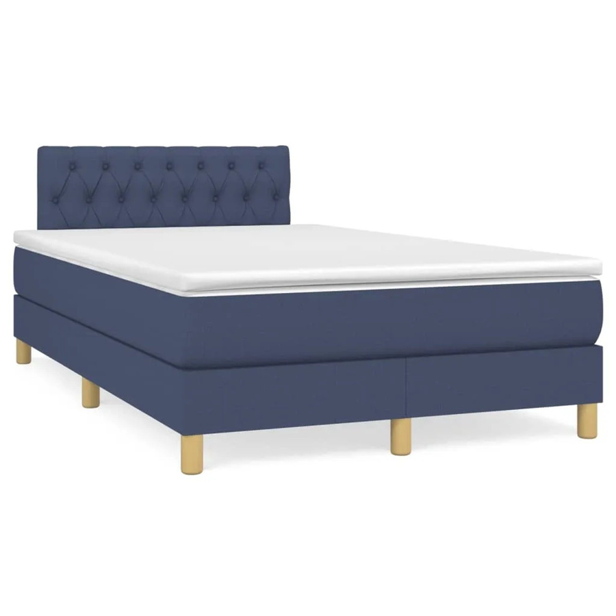 vidaXL Boxspringbett mit Matratze Hybrid-Design in Blau, B/T/H: 120 x 200 cm - Bild 2