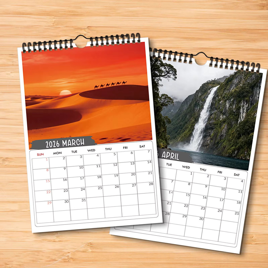 Monatlicher Kalender mit Naturmotiven in Mehrfarbig, ideal als Dekoration oder Geschenk - Bild 4