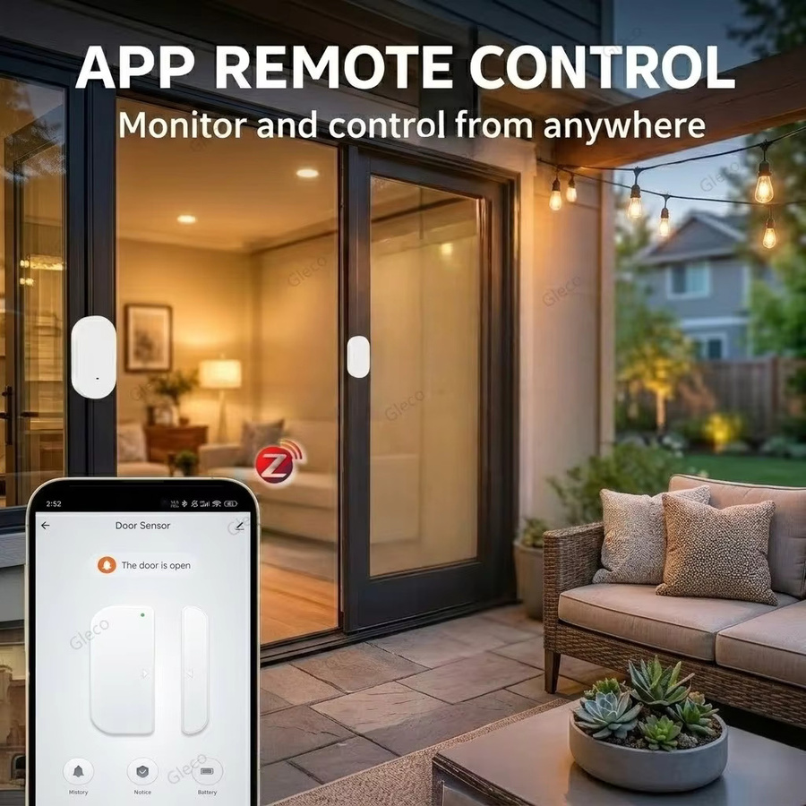 Coolo Zigbee Tür- und Fenstersensor mit Helligkeits- und Vibrationsdetektor in Weiß für Tuya und MQTT Smart Home Sicherheitssystem - Bild 3