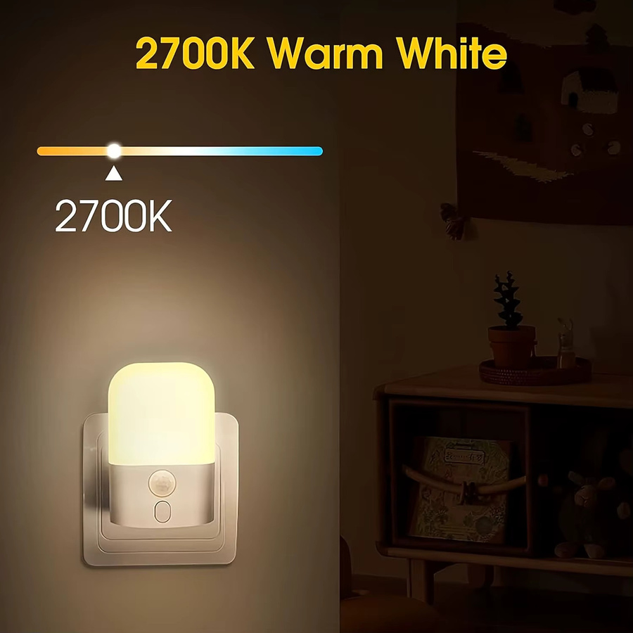 Ouelico LED-Nachtlicht mit Bewegungsmelder in Weiß für Schlafzimmer, Badezimmer und Treppen mit warmweißem Licht - Bild 4