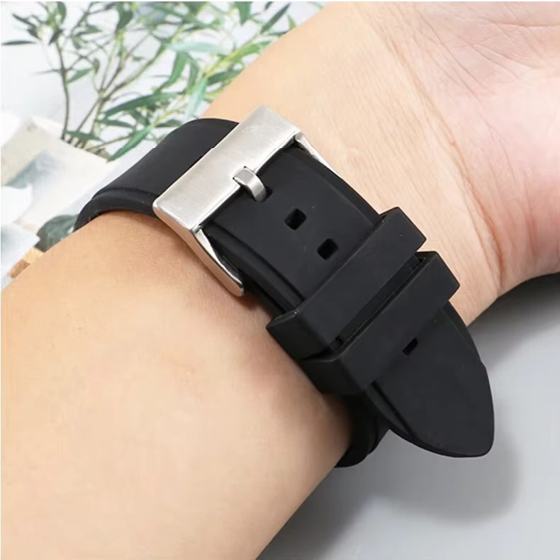 strapfreak Uhrenarmband Silikon, Schwarz, Herren, 22mm - Bild 4