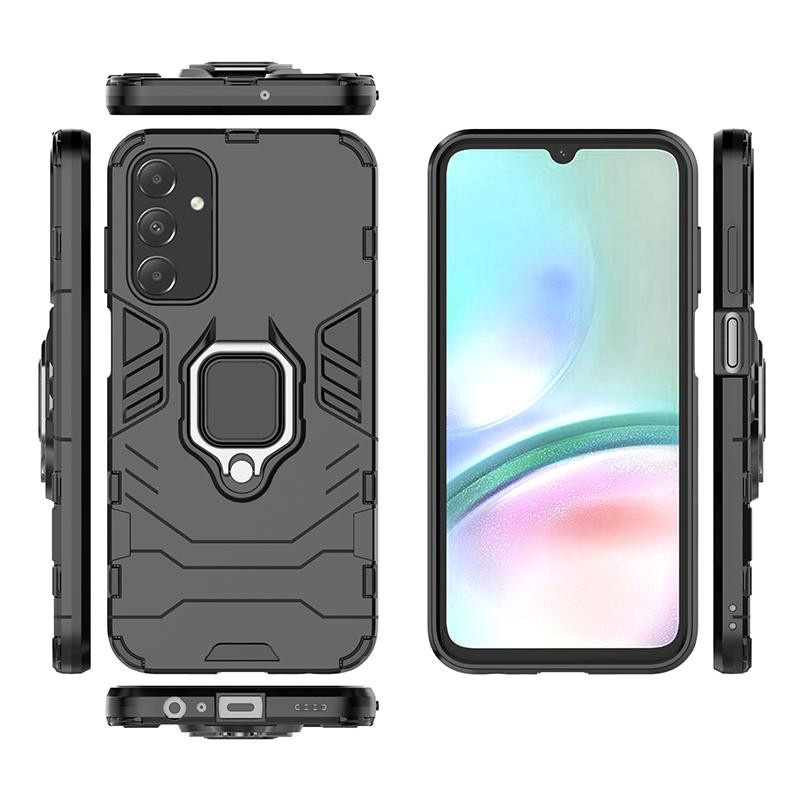 Stoßfeste Handyhülle mit Ringständer für Samsung Galaxy (Modelle: A05S, A15, A81, A91, M01, M02, M04 4G, M10, M11, M12, M13 4G, M20, M21, M22 4G) in Schwarz - Bild 3