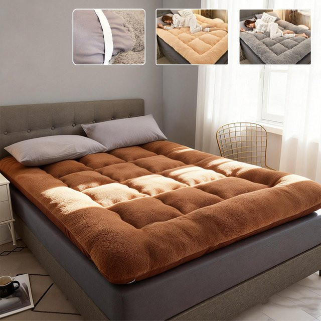 Faltbare Matratze in Grau, 10 cm dick, B/B/H: 90 x 200 x 10 cm, rutschfest und ideal für das Schlafzimmer oder Studentenwohnheime - Bild 1