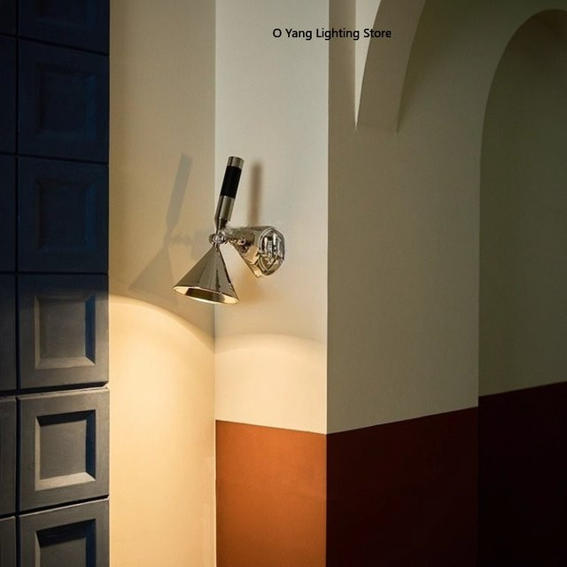 JIANKEXING Industrielle LED-Wandlampe aus Metall in Silber, verstellbarer Wandstrahler mit GU10 Fassung für Schlafzimmer und Flur - Bild 1