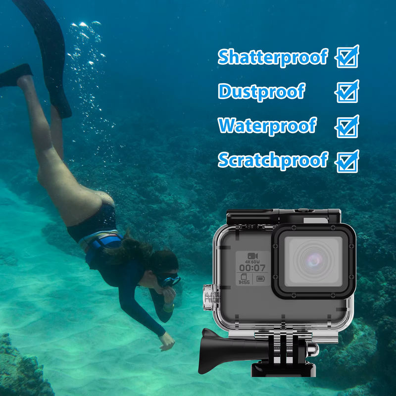 Wasserdichtes Unterwassergehäuse mit Tauchfilter für GoPro 5, 6 und 7 in Transparent - Bild 6