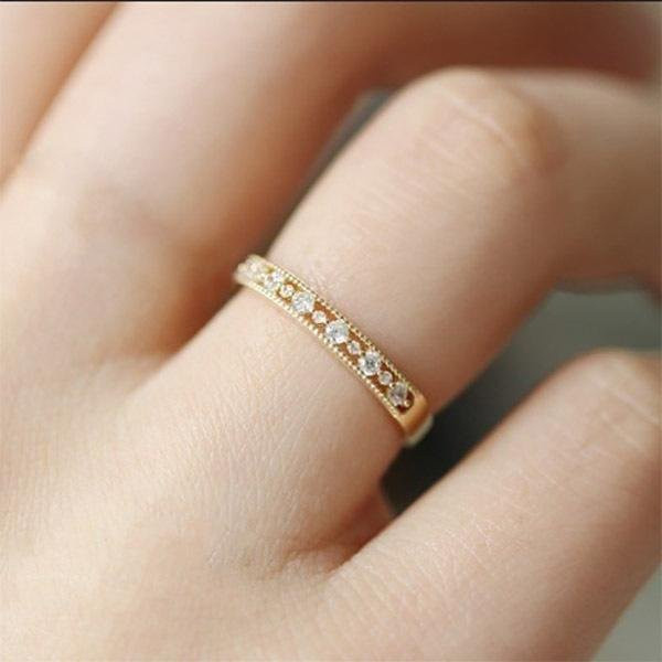 Ring Goldfarbe, Zirkon, Damen - Bild 1