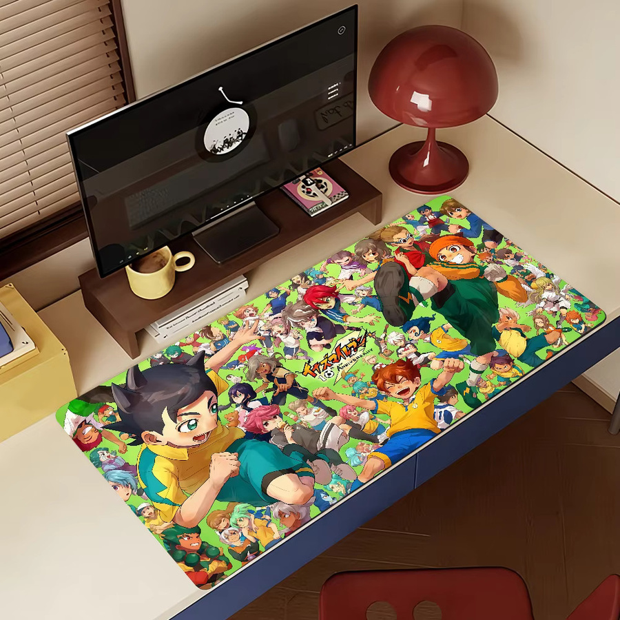 I-InazumaS E-ElevenES Anime-Mauspad XXL Schreibtischunterlage in Multicolour mit rutschfester Unterseite und verriegelbarem Rand für Gaming und Büro - Bild 4