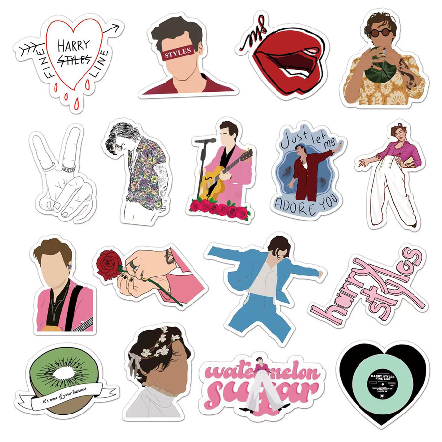 50 Stück Singer Harry Style Tu Aufkleber wasserfeste Abziehbilder in Multicolour für DIY Scrapbook Skateboard und Helm - Bild 2