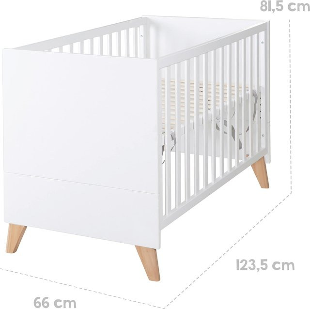 Roba Beistellbett Leon in Weiß mit abnehmbarer Schrankseite und Lattenrost, B/T/H: 120 x 60 x 81,5 cm - Bild 1