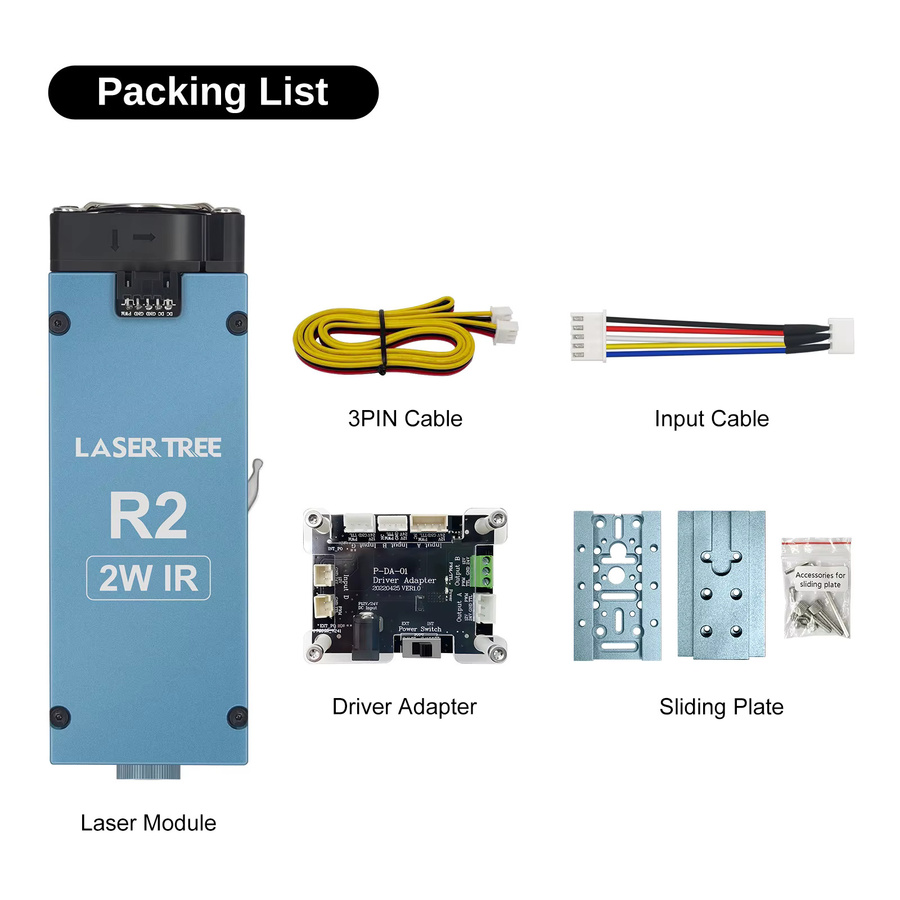 LASER TREE R2 2W 1064nm Infrarot-Lasermodul zum Gravieren von Kunststoff und Metall - Bild 5