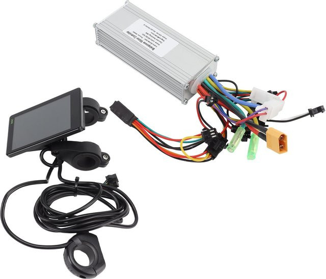 Igeteck Elektroroller Controller mit LCD Display für 48V 60V 500W bürstenlose Motoren, Farbe: Weiß/Silber, passend für 22,5mm Lenker - Bild 1