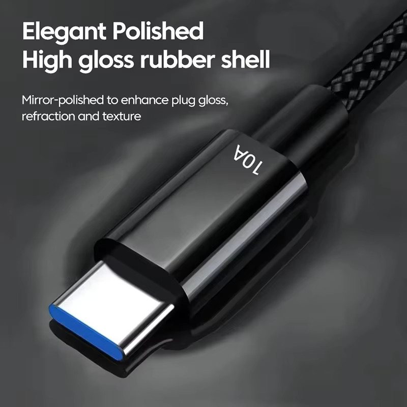 Xiaomi USB A auf Typ C Schnellladekabel 120W 10A in Schwarz, geflochtenes Datenkabel - Bild 4