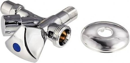 XavaX Eckventil mit Maschinenanschluss aus Messing in Chrom-Optik, 1/2" - Bild 1
