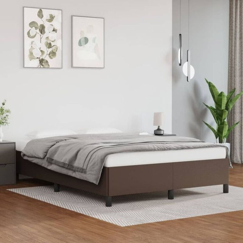 Polsterbett vidaxl in Braun aus Kunstleder mit B/T: 140 x 190 cm - Bild 1