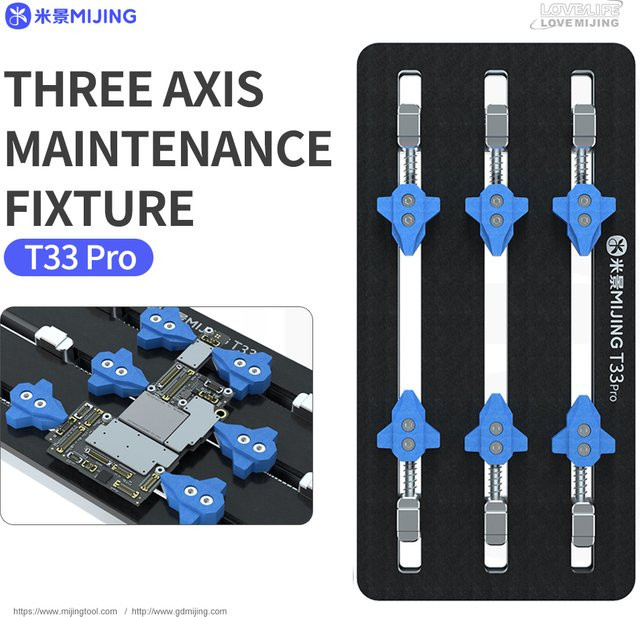 Mijing T33 Pro Multifunktions-Drei-Achsen-Reparaturvorrichtung in Blau für Mobiltelefon, Computer, Motherboard, PCB und IC - Bild 1