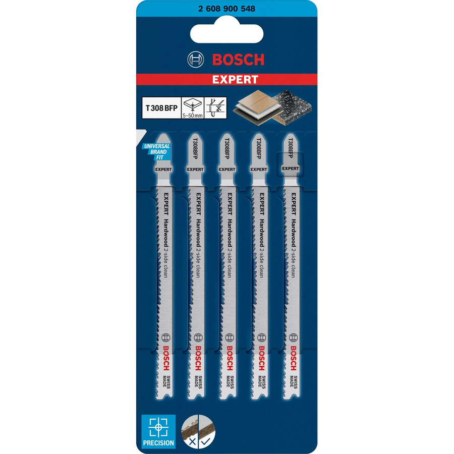 Bosch Expert Stichsägeblätter T308BFP für Hartholz und laminierte Arbeitsplatten, 5 Stück - Bild 3