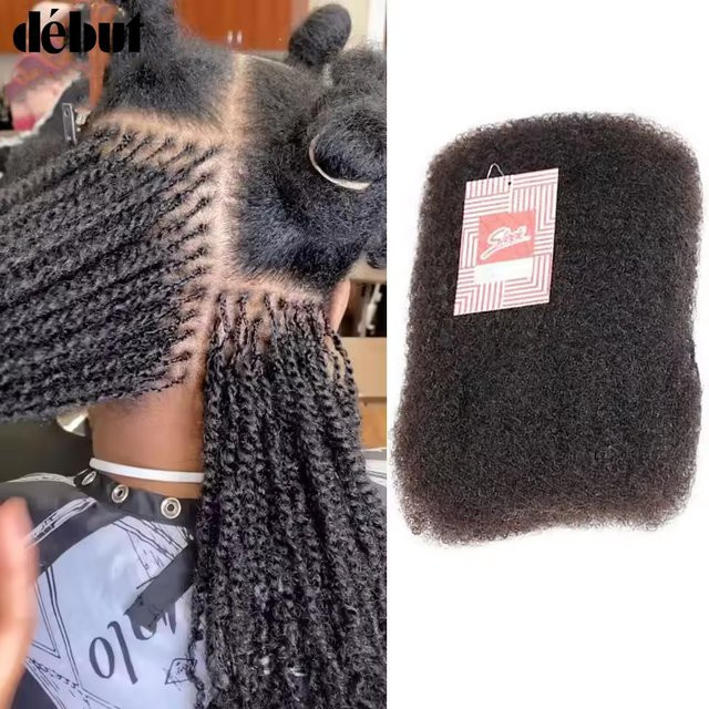 Debut Afro Kinky Curly Bulk Echthaar, Peruanisches Haarverlängerungshaar - Bild 1