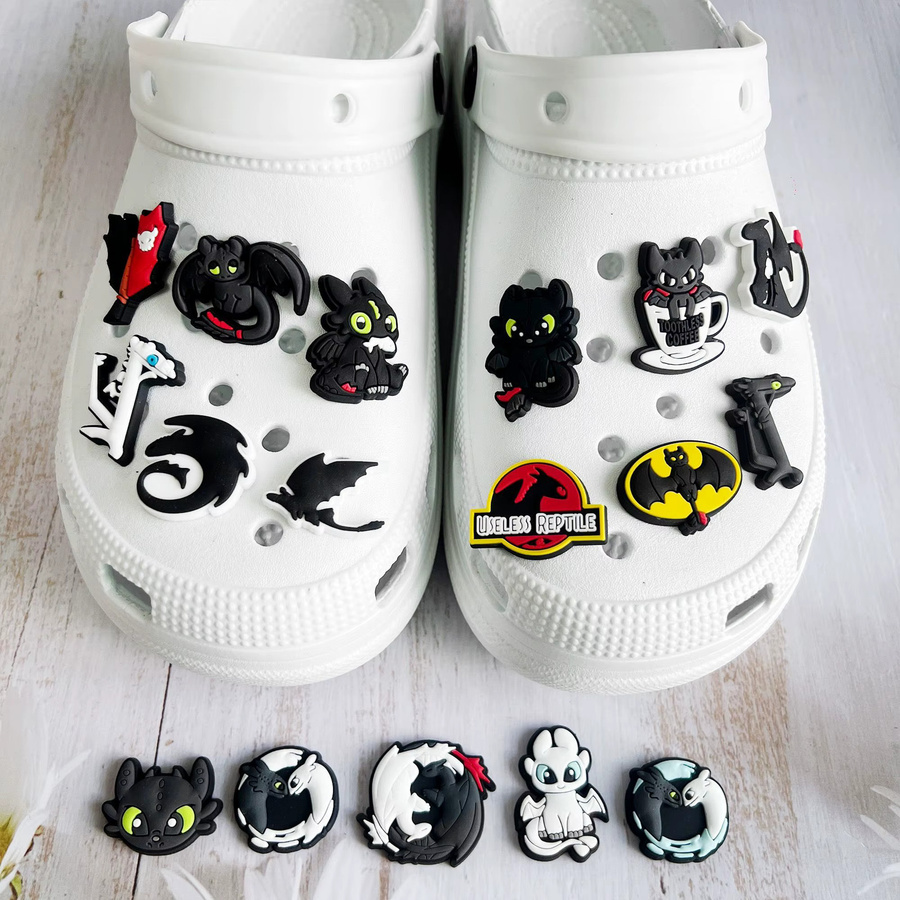 BEAST KINGDOM Cartoon-Ohnezahn-Baby-Clog-Zubehör, dekorative DIY-Teile, 5-10 Stück - Bild 2