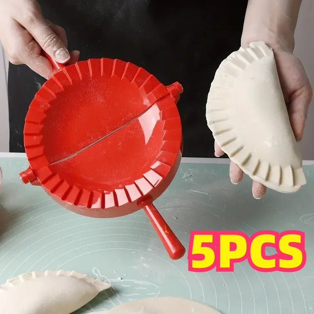 YOCITY 5-teiliges Teigtaschen-Former-Set aus Kunststoff in Rot für Ravioli und Kuchen als DIY Küchen-Backwerkzeug - Bild 1