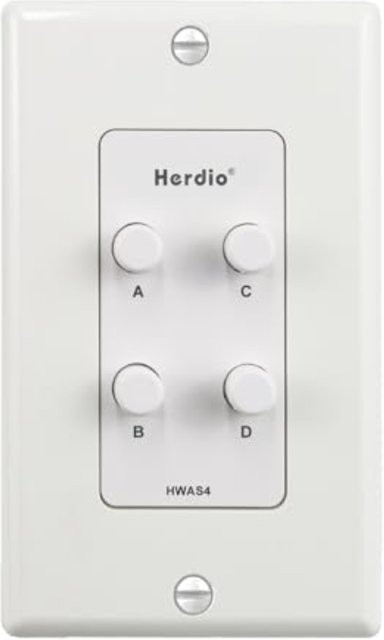 Herdio Einbau-Lautsprecherauswahl-Schalter 4-Kanal-Heimaudio-Controller in Weiß mit 120W Spitzenleistung - Bild 1