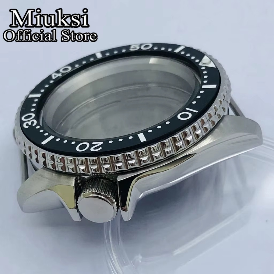 Miuksi Uhrenzubehör, 42 mm, silbernes Gehäuse, Keramiklünette, Saphirglas - Bild 2